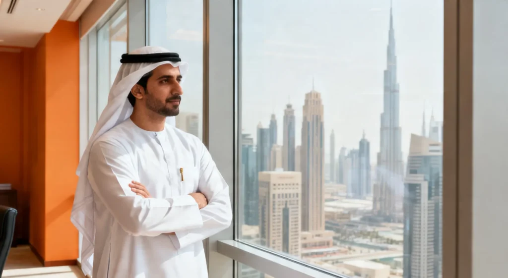 UAE family law documents, legal scales, and copy of Federal Decree-Law No 41 of 2022 on Civil Personal Status on an official desk in Dubai.