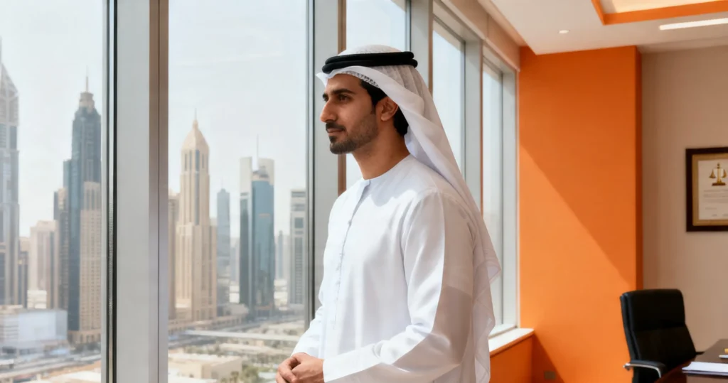 Graphic illustrating data privacy protection, digital security protocols, and compliance frameworks across Dubai and the UAE.