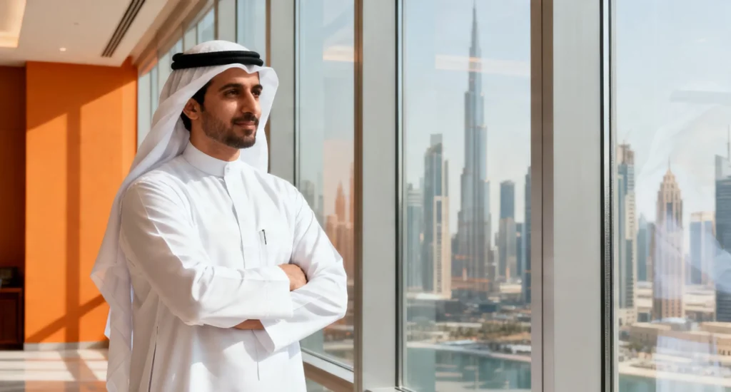 Professional legal consultant drafting a customized Terms of Service agreement for a Dubai digital corporate platform.